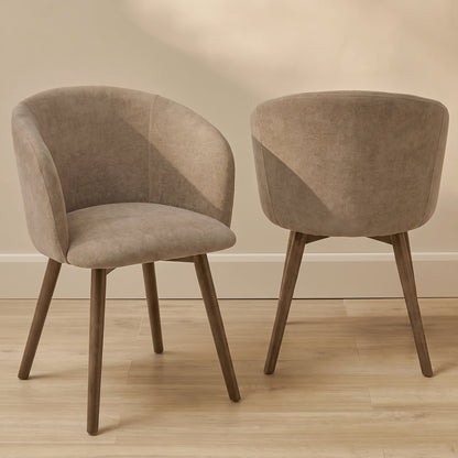 Archer Natural Brown Dining Chair - Set of 2 - Almond Brown Legs - Laura James