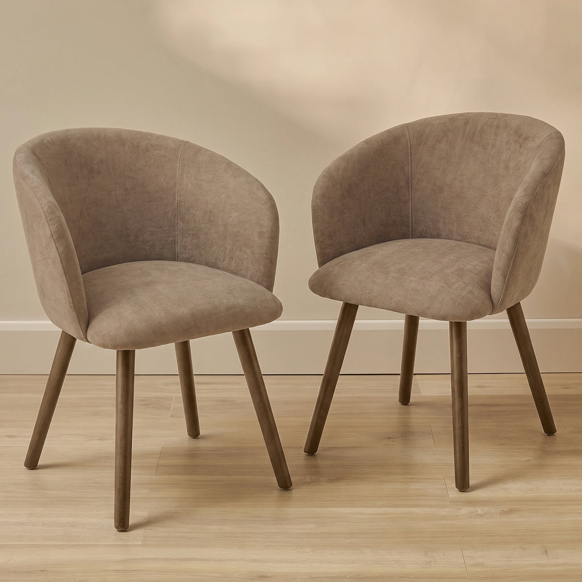 Archer Natural Brown Dining Chair - Set of 2 - Almond Brown Legs - Laura James