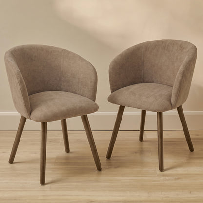 Archer Natural Brown Dining Chair - Set of 2 - Almond Brown Legs - Laura James