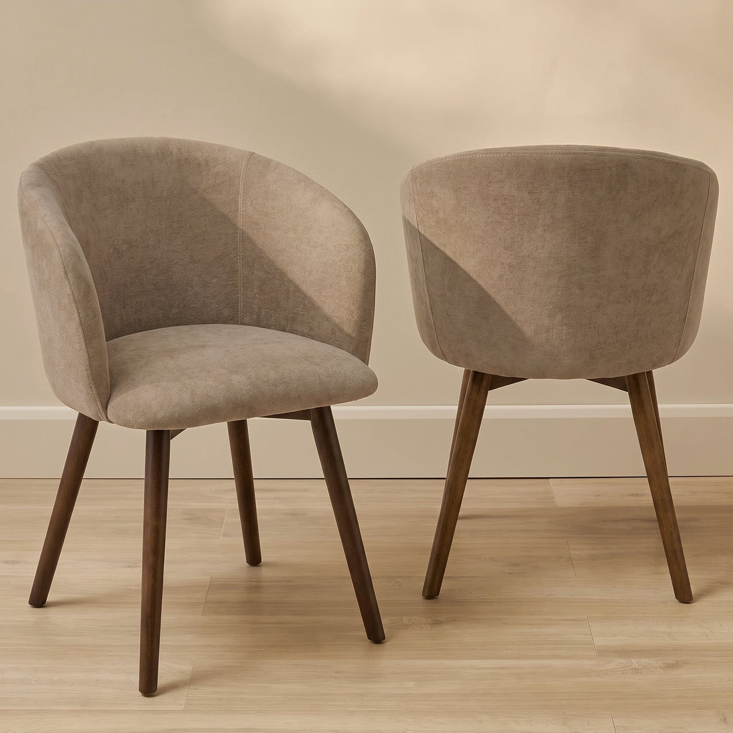 Archer Natural Brown Dining Chair - Set of 2 - Coffee Brown Legs - Laura James 