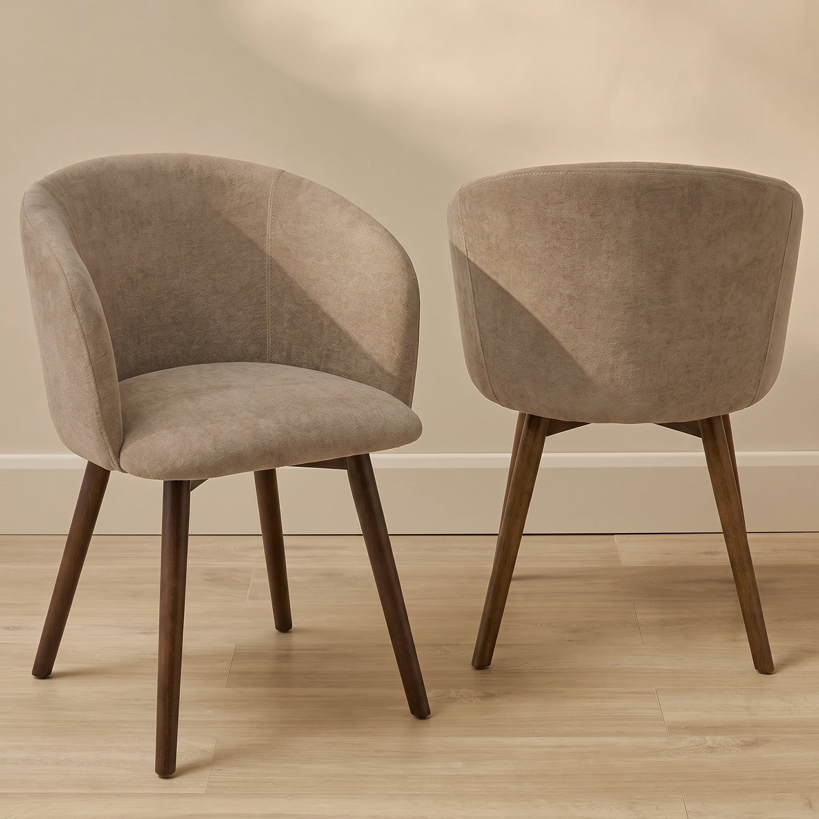 Archer Natural Brown Dining Chair - Set of 2 - Coffee Brown Legs - Laura James 