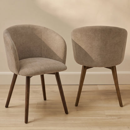 Archer Natural Brown Dining Chair - Set of 2 - Coffee Brown Legs - Laura James 