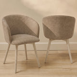 Archer Natural Brown Dining Chair - Set of 2 - Whitewash Legs - Laura James 