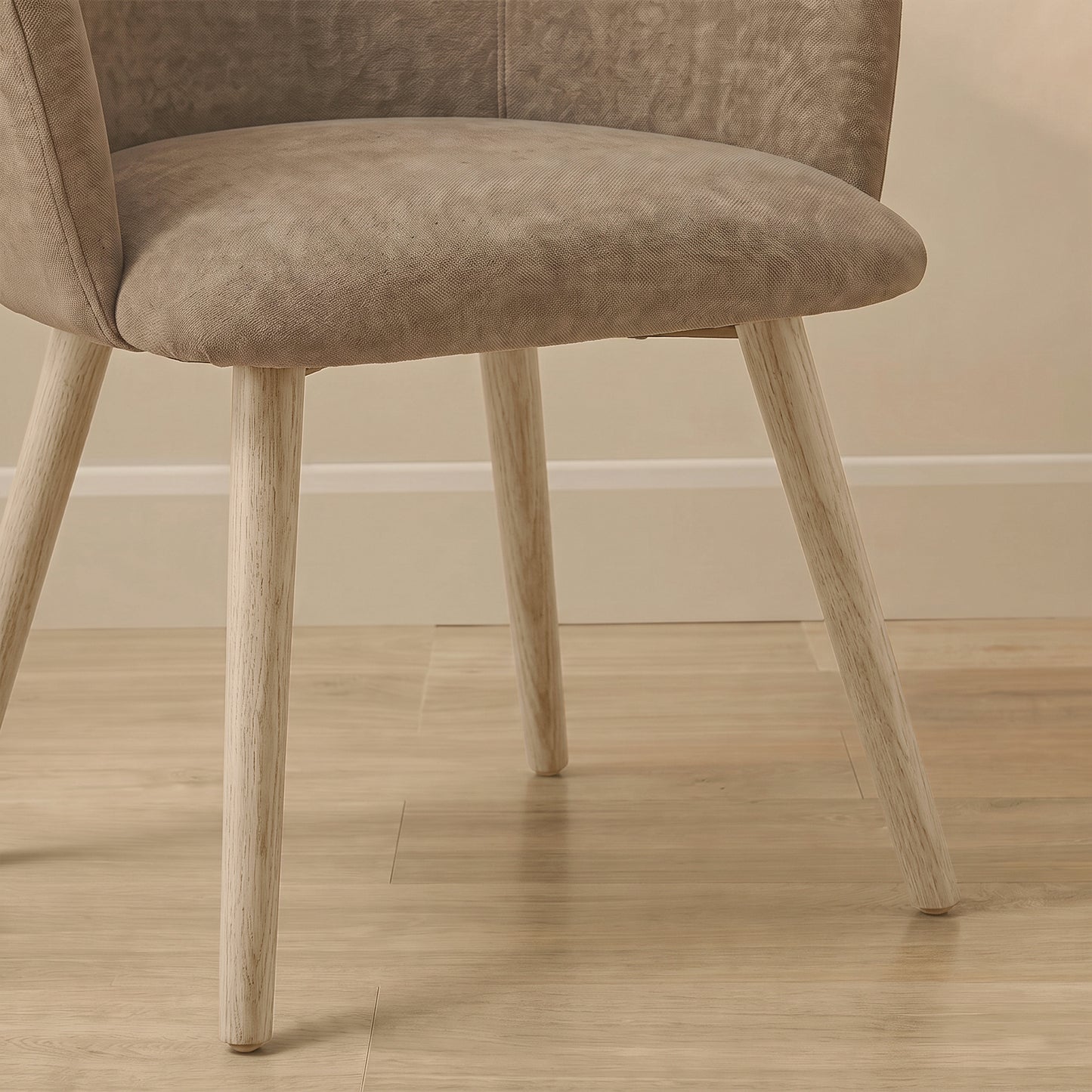 Archer Natural Brown Dining Chair - Set of 2 - Whitewash Legs - Laura James 