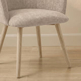 Archer Soft Beige Dining Chair - Set of 2 - Whitewash Legs - Laura James 