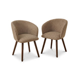 Octavia 220cm Coffee Brown Mango Wood Dining Table Set - 6 Seater - Archer Natural Brown Dining Chairs - Coffee Brown Legs
