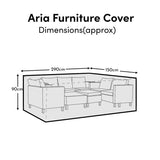 Aria 3-Seater & 2-Seater and Armchair Set Raincover - 290x150x90cm