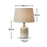 Arundel 24cm Ceramic Lamp Base - Sage Green Reactive Glaze & Coningsby 30cm Cotton Lamp Shade - Laura James