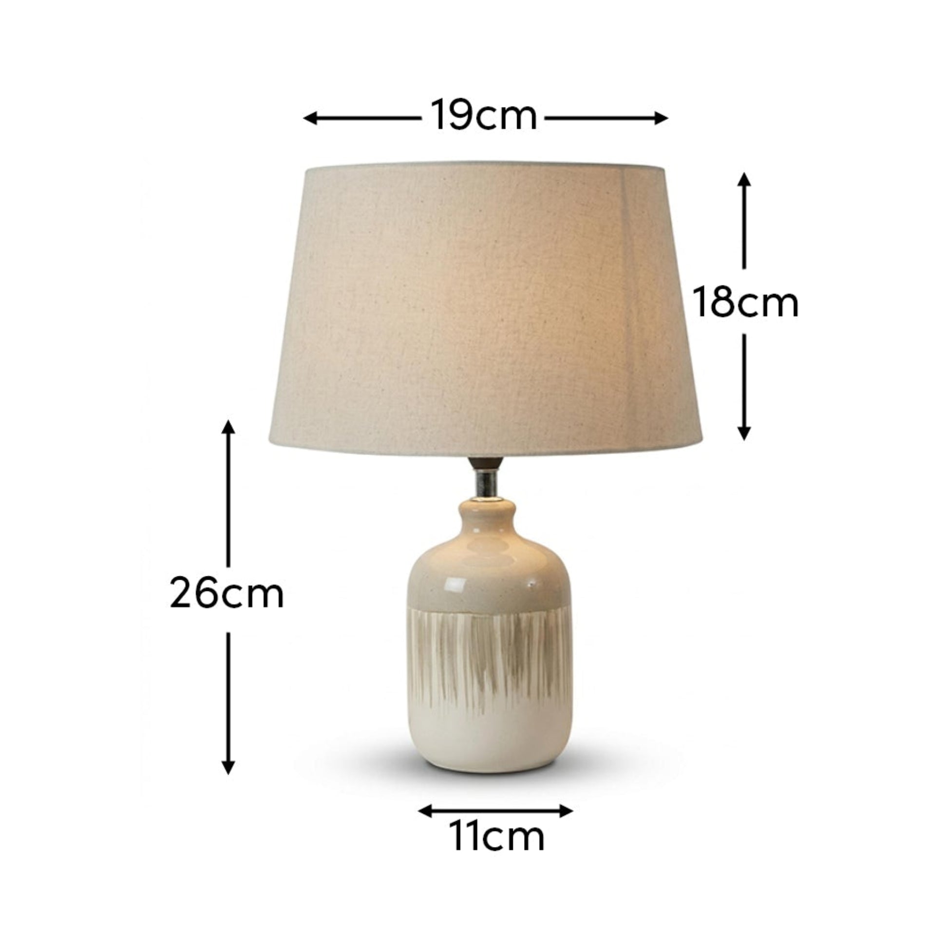 Arundel 24cm Ceramic Lamp Base - Sage Green Reactive Glaze & Coningsby 30cm Cotton Lamp Shade - Laura James