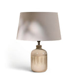 Arundel 24cm Ceramic Lamp Base - Clay Reactive Glaze & Coningsby 30cm Cotton Lamp Shade - Snow White - Laura James
