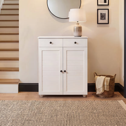 Ascot Shoe Cabinet - White Storage Cupboard