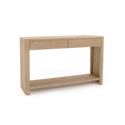 Asha 120cm Oval Console Table - Almond Brown Mango Wood