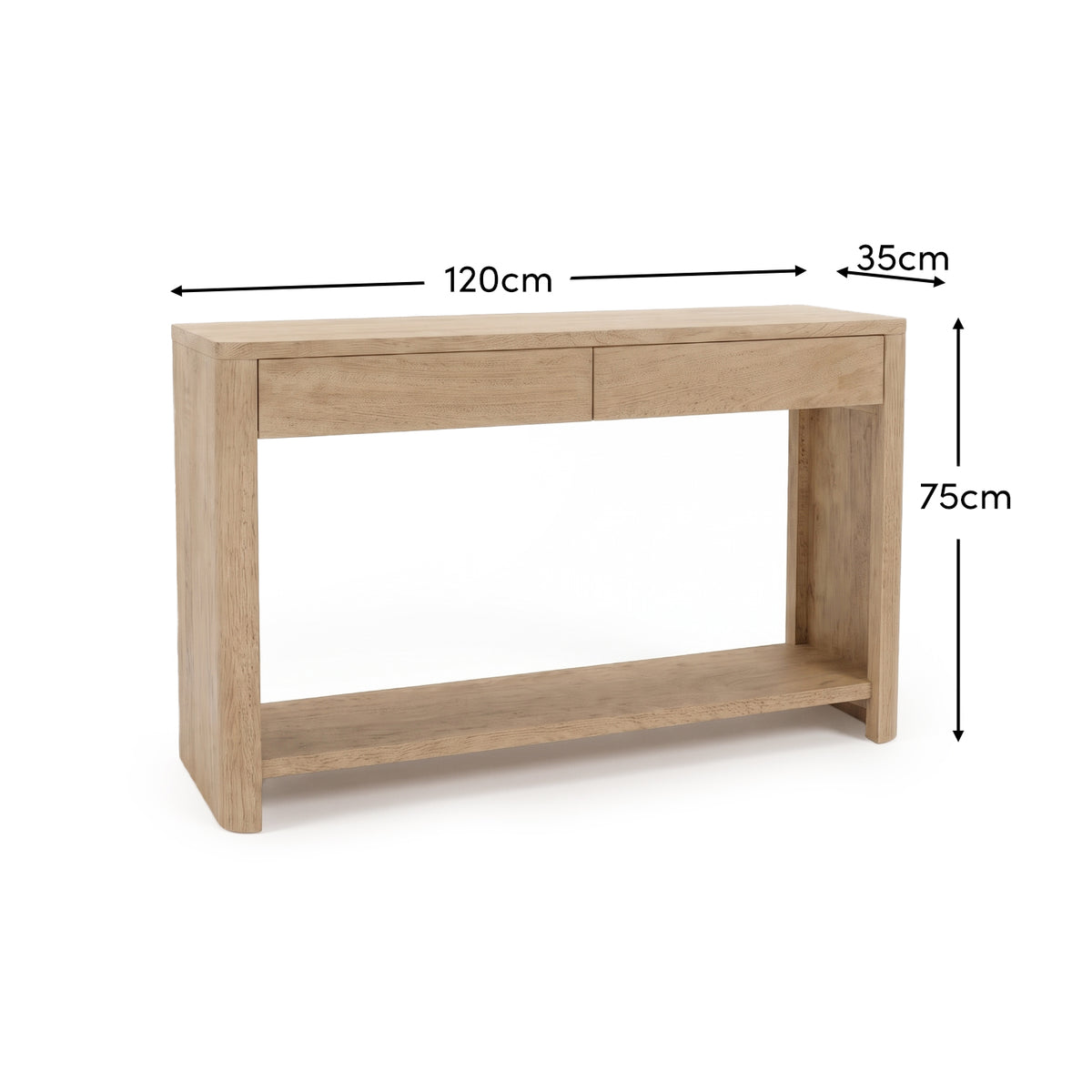 Asha 120cm Oval Console Table - Almond Brown Mango Wood