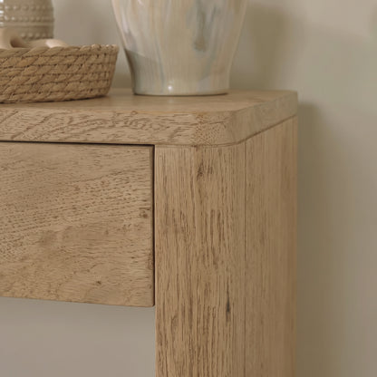 Asha 120cm Oval Console Table - Almond Brown Mango Wood