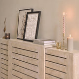 Asha Adjustable Radiator Cover - Chalked Mango Wood - Laura James 