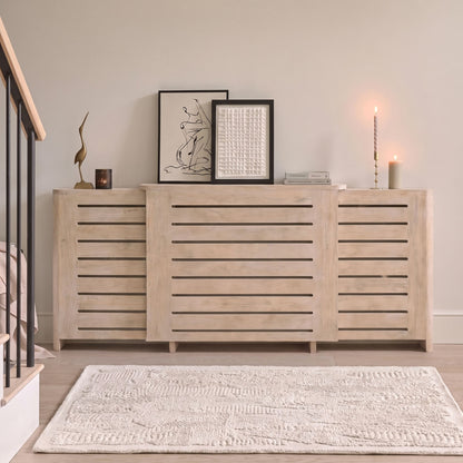 Asha Adjustable Radiator Cover - Chalked Mango Wood - Laura James 