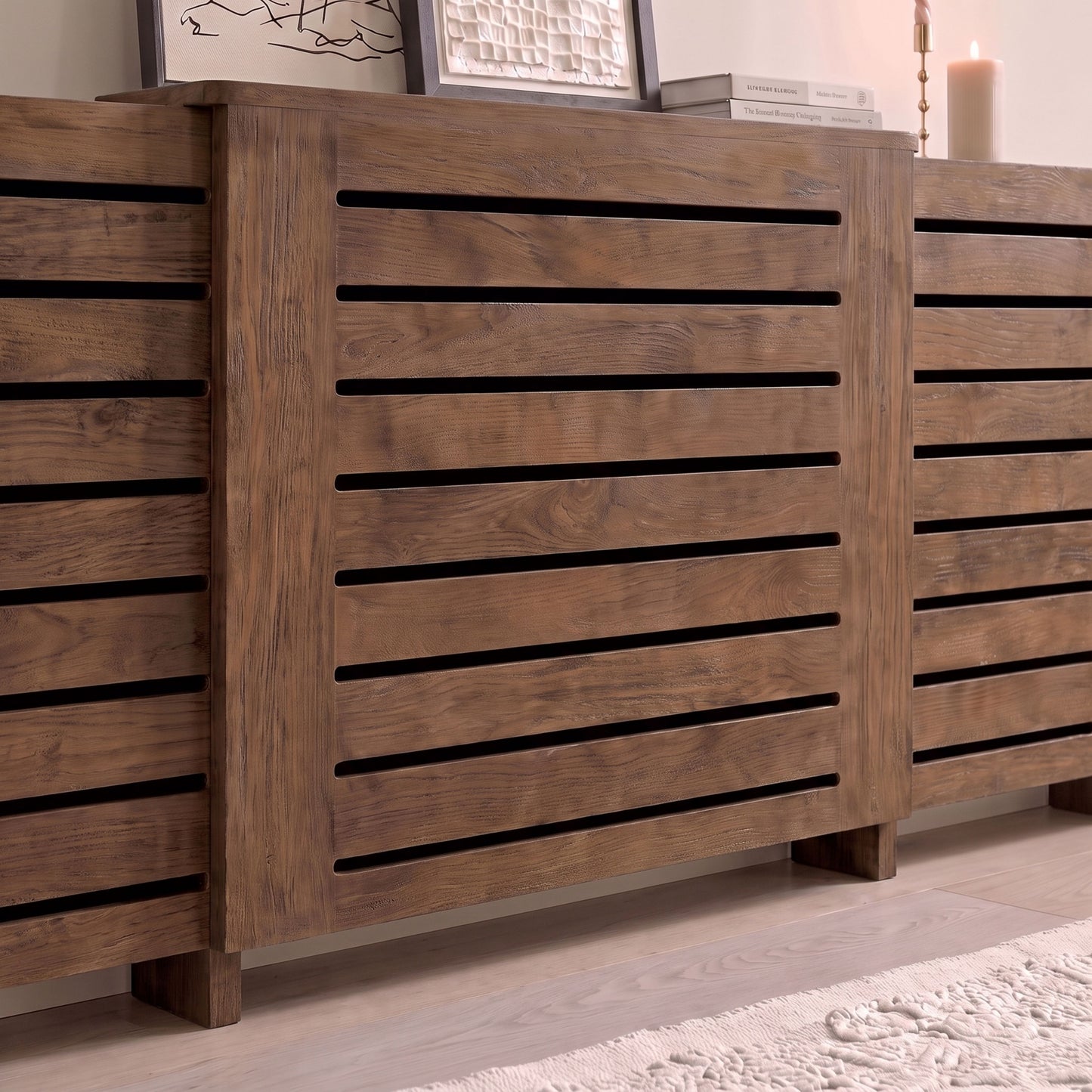 Asha Adjustable Radiator Cover - Almond Brown - Laura James 