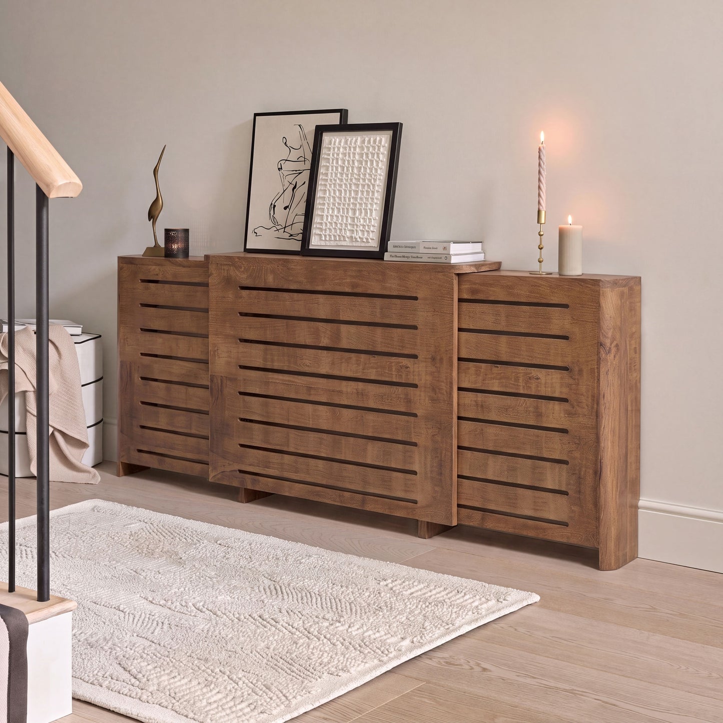 Asha Adjustable Radiator Cover - Almond Brown - Laura James 