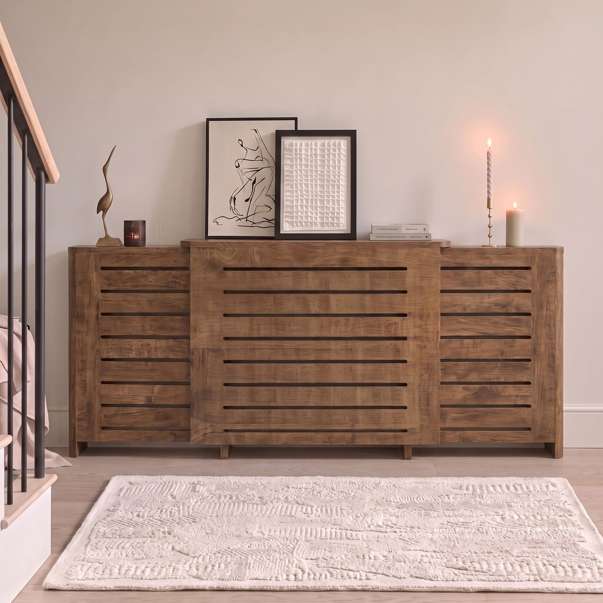 Asha Adjustable Radiator Cover - Almond Brown - Laura James 