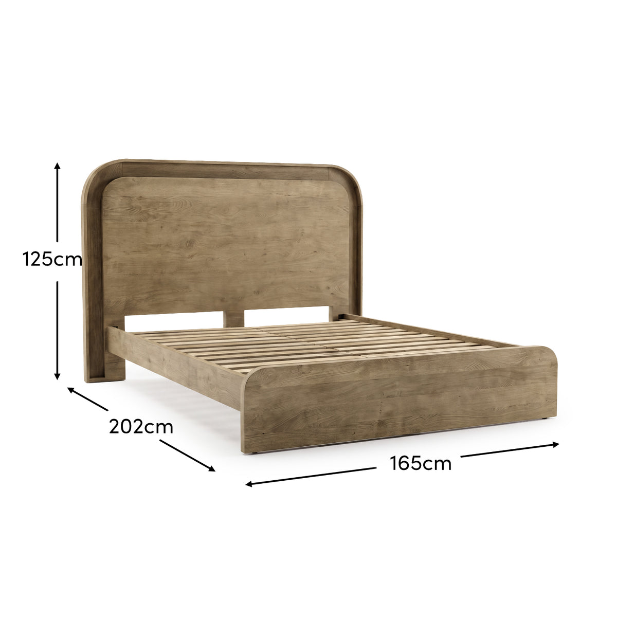 Asha Double Bed Frame - Almond Brown Mango Wood - Laura James 