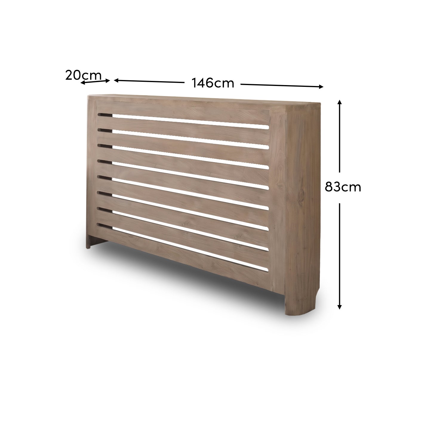 Asha Large Radiator Cover - Chalked Mango Wood - Laura James 