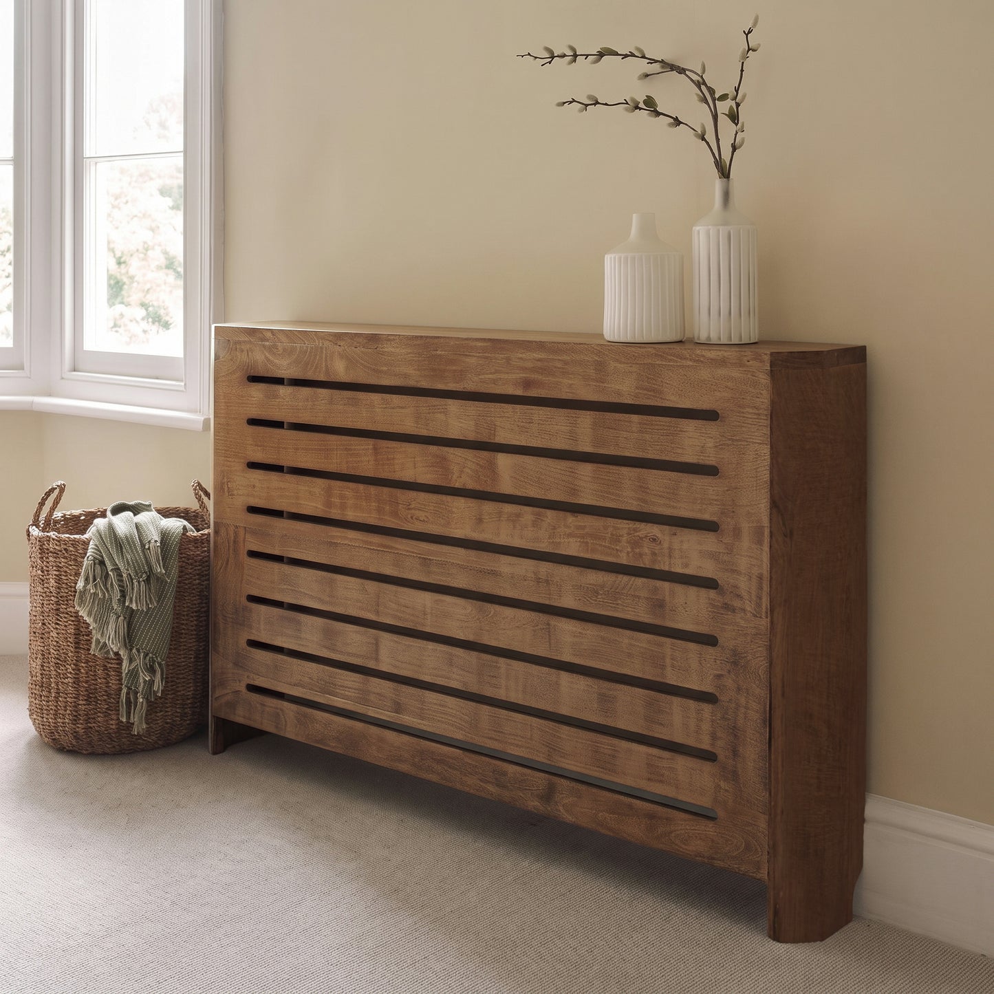 Asha Large Radiator Cover - Almond Brown