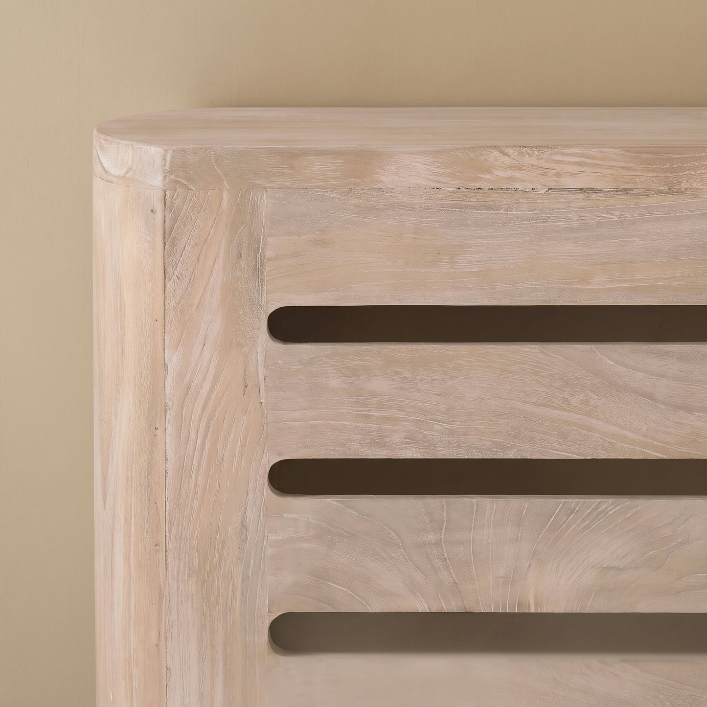 Asha Large Radiator Cover - Chalked Mango Wood - Laura James 