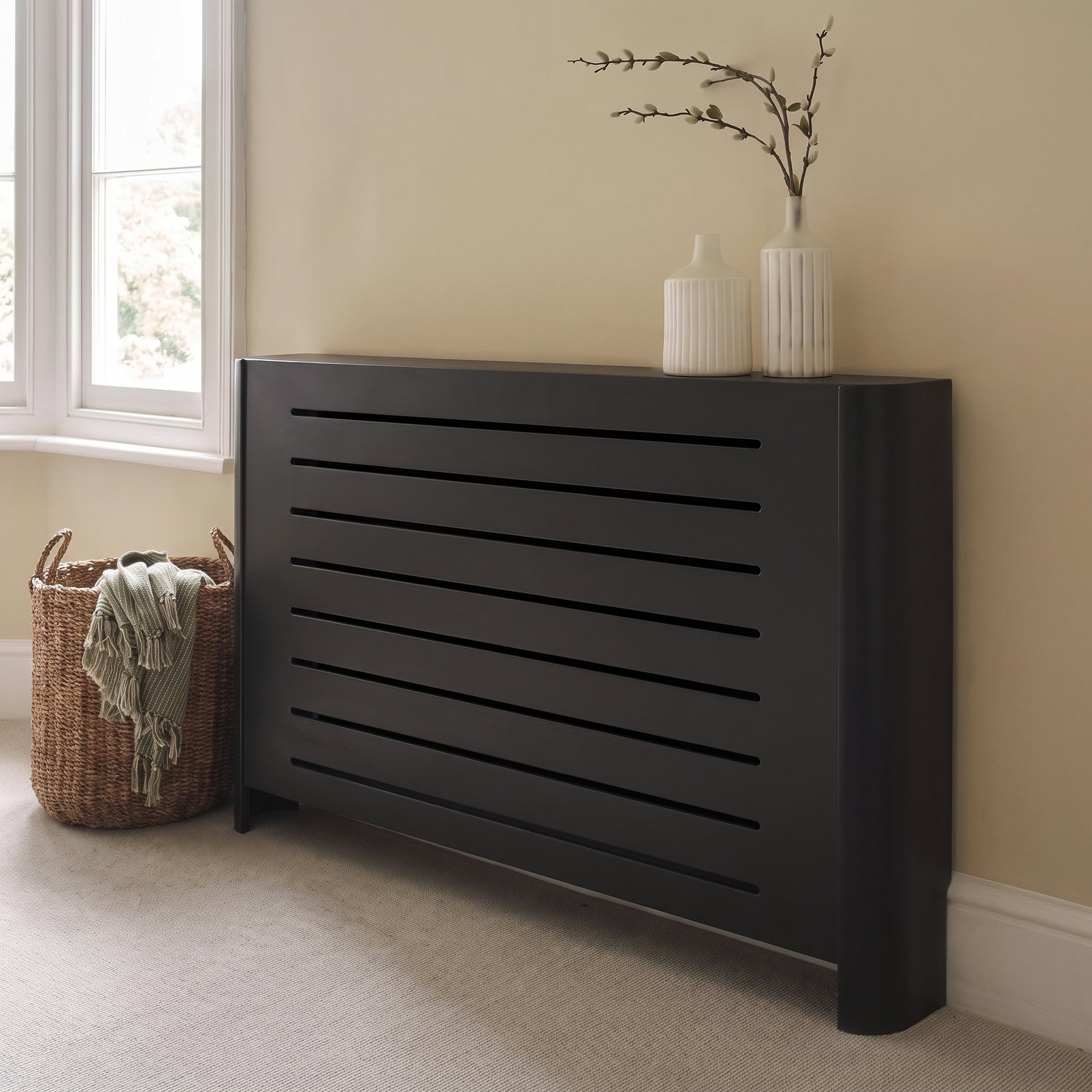 Asha Large Radiator Cover - Jet Black - Laura James 