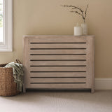 Asha Medium Radiator Cover - Chalked Mango Wood - Laura James 