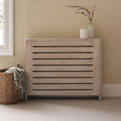 Asha Medium Radiator Cover - Chalked Mango Wood - Laura James 
