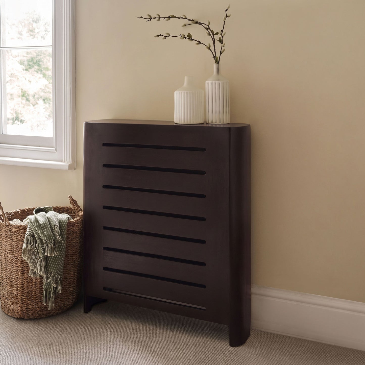 Asha Small Radiator Cover - Coffee Brown - Laura James 