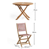 Cove White Acacia Garden Chair - Set of 2 - Mottled Pink Rope - Laura James
