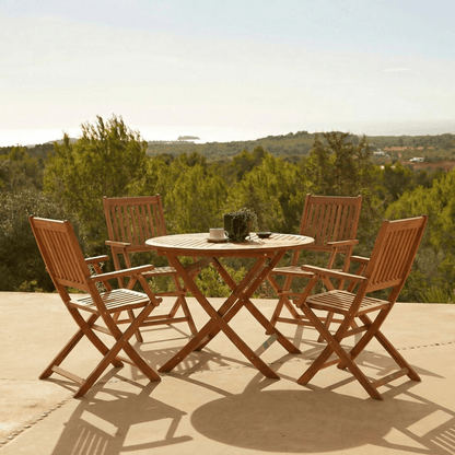 Ashby Wooden Round Folding Table - Laura James