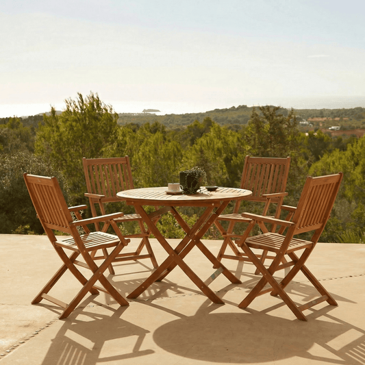 Ashby Wooden Round Folding Table - Laura James