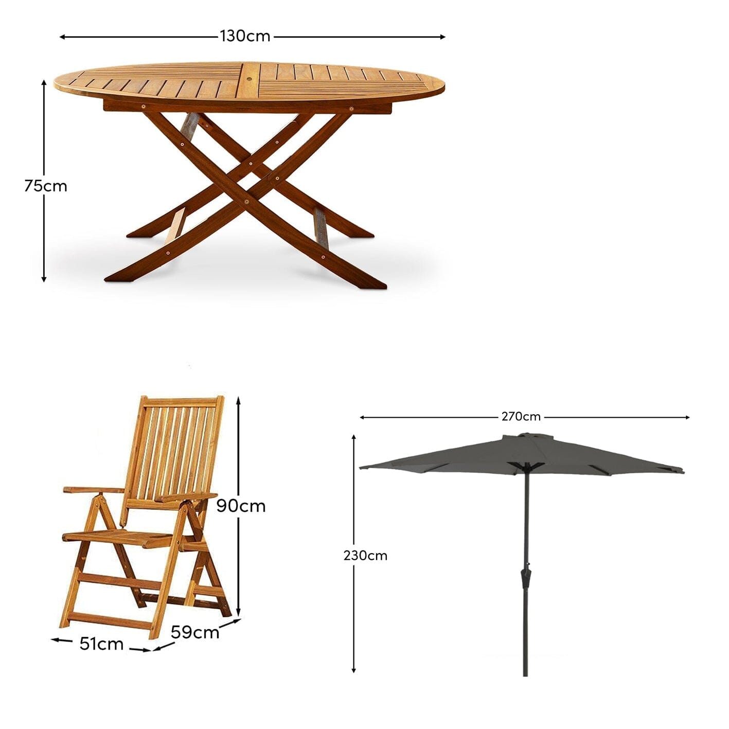 Ashby 4 Seater Wooden Round Folding Dining Table - 100cm - Laura James - Laura James