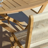 Ashby 6 Seater White Acacia Garden Dining Set with Cove Beige Rope Chairs - 130cm - Laura James