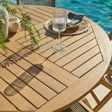 Ashby 6 Seater White Acacia Garden Dining Set with Cove Green Rope Chairs - 130cm - Laura James