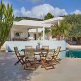 Ashby 6 Seater White Acacia Garden Dining Set with Cove Beige Rope Chairs - 160cm - Laura James