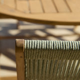 Ashby 6 Seater White Acacia Garden Dining Set with Cove Green Rope Chairs - 160cm - Laura James