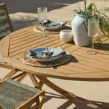Ashby 6 Seater White Acacia Garden Dining Set with Cove Green Rope Chairs - 160cm - Laura James