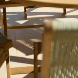 Ashby 6 Seater White Acacia Garden Dining Set with Cove Green Rope Chairs - 160cm - Laura James