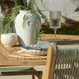 Ashby 6 Seater White Acacia Garden Dining Set with Cove Green Rope Chairs - 160cm - Laura James
