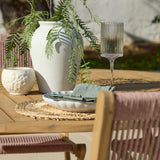 Ashby 6 Seater White Acacia Garden Dining Set with Cove Pink Rope Chairs - 160cm  Laura James