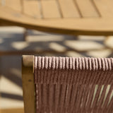 Ashby 8 Seater White Acacia Garden Dining Set with Cove Pink Rope Chairs - 160cm - Laura James