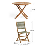 Ashby 4 Seater White Acacia Garden Dining Set with Cove Green Rope Chairs - 130cm - Laura James