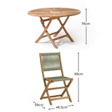 Ashby 6 Seater White Acacia Garden Dining Set with Cove Green Rope Chairs - 160cm -Laura James