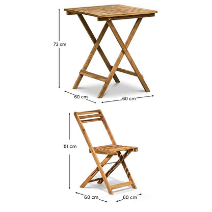 Ashby 2 Seater Wooden Bistro Set - Laura James