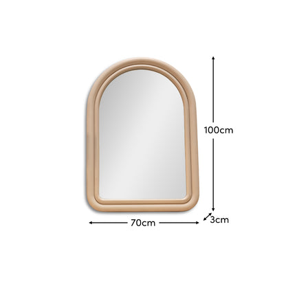 Ashridge 100x70cm Arch Wall Mirror - Oatmeal - Laura James 