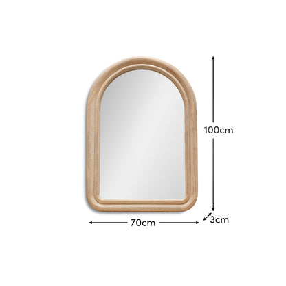 Ashridge 100x70cm Arch Wall Mirror - Whitewash - Laura James 