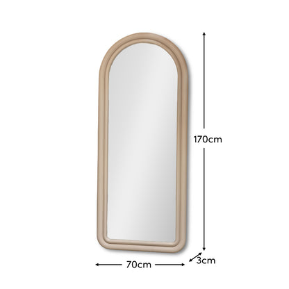 Ashridge 170x70cm Arch Long Wall Mirror - Oatmeal - Laura James 